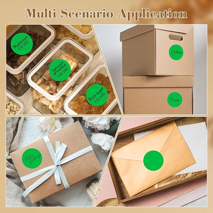 2 Inch Color Coding Round Labels (2000Pcs, 4 Rolls) - Round Color Dot Stickers for Inventory, Pantry, Warehouse Organization - Green Circle Dot Labels