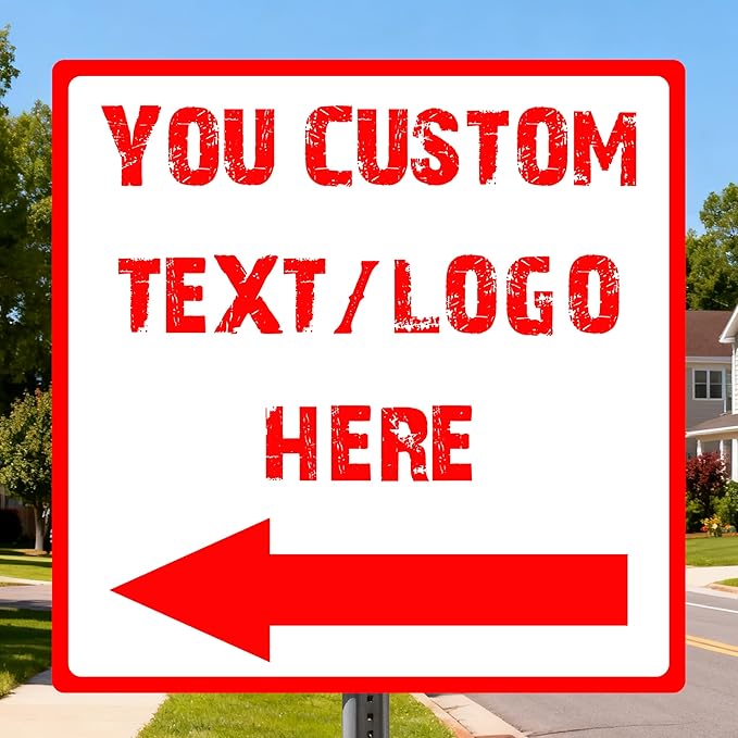 Custom Square Arrow Signs - 12 * 12 inches - Customizable size/color, for shopping mall and office directions