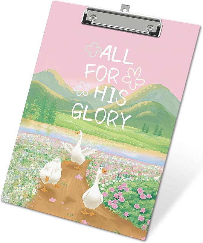APIILVPQ Silly Goose Clipboard，Bible Verse Clipboards with Low Profile Clip for Office School Use, Christian Wooden Clip Boards for Nurses Teachers Students - B05