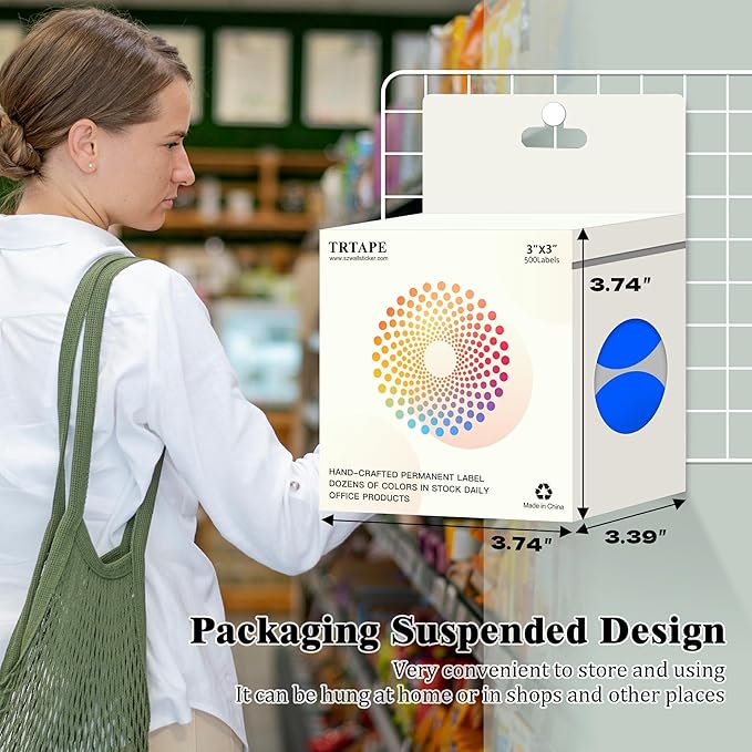 3 Inch Round Colored Dot Stickers, 2000 PCS, 4 Rolls in Dispenser Box - Blue Circle Color Coding Labels Dot Labels for Office, Home, Inventory Organizing