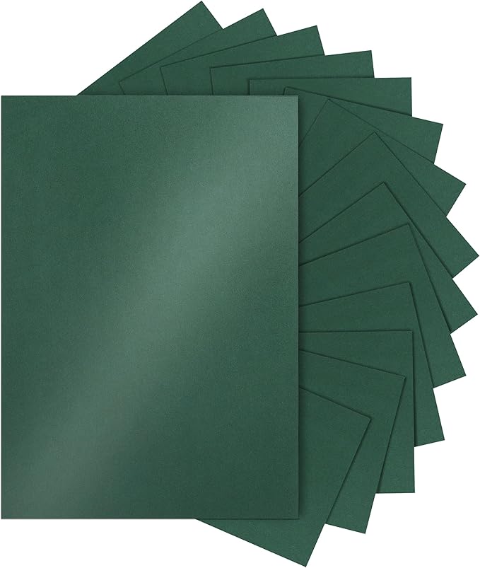 Silunkia 28 Sheets Christmas Green Shimmer Cardstock 8.5 x 11 Craft Paper, 92lb Premium Paper Card Stock for DIY Cards Making, Anniversaries, Wedding Invitations, Greeting Cards
