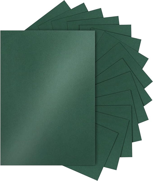 Silunkia 120 Sheets Dark Green Shimmer Cardstock 8.5 x 11 Metallic Paper, 92lb Heavyweight Craft Paper Card Stock for Christmas, Birthday Decorations, DIY Cards Making, Invitations