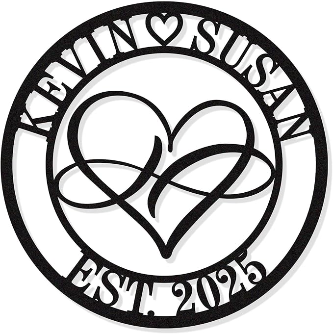 Custom Infinity Metal Sign, Personalized Infinity Name Sign, Personalized Infinity Sign Containing Names, Anniversary Wedding Newly Wed Gift