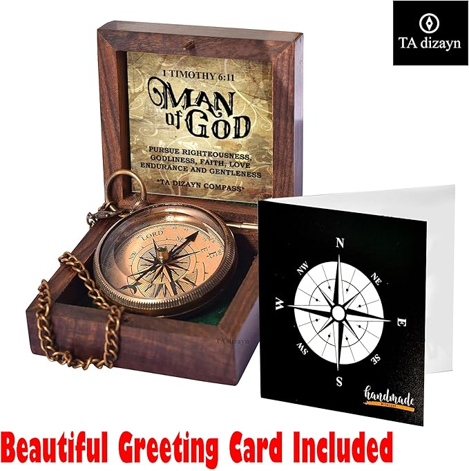 For I Know The Plans I Have For You, Jeremiah 29:11, Solid Brass Directional Engraved Compass, Baptism Gifts for Boys Girls, First Communion, Christian Gifts for Men, First Confirmation Gifts for Boys