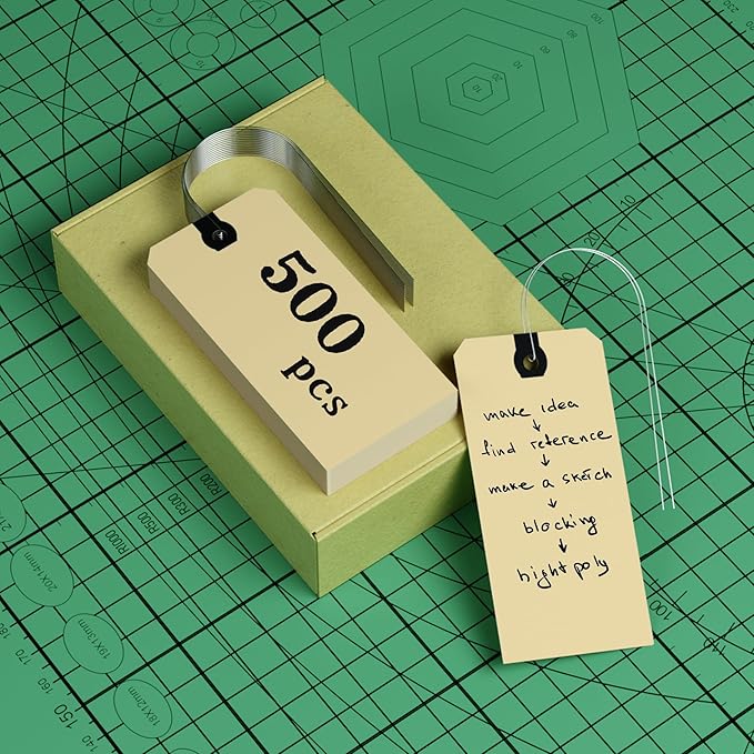 INNOVART Shipping Tags - Double Wired 8" x 4", Manila Wire Tags with Reinforced Eyelet, Case of 500