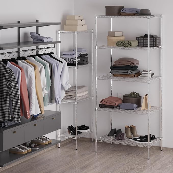 Regal Altair 24" Deep x 36" Wide x 86" Height Wire Shelving Kit | 5-Tier | NSF Commercial Storage Rack Unit