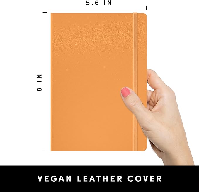 PAPERAGE Blank Journal Notebook, (Marigold), 160 Pages, Medium 5.6 in x 8 in - 100 GSM Thick Paper – Hardcover Journaling Notebook for Work, School, Note Taking or Sketching
