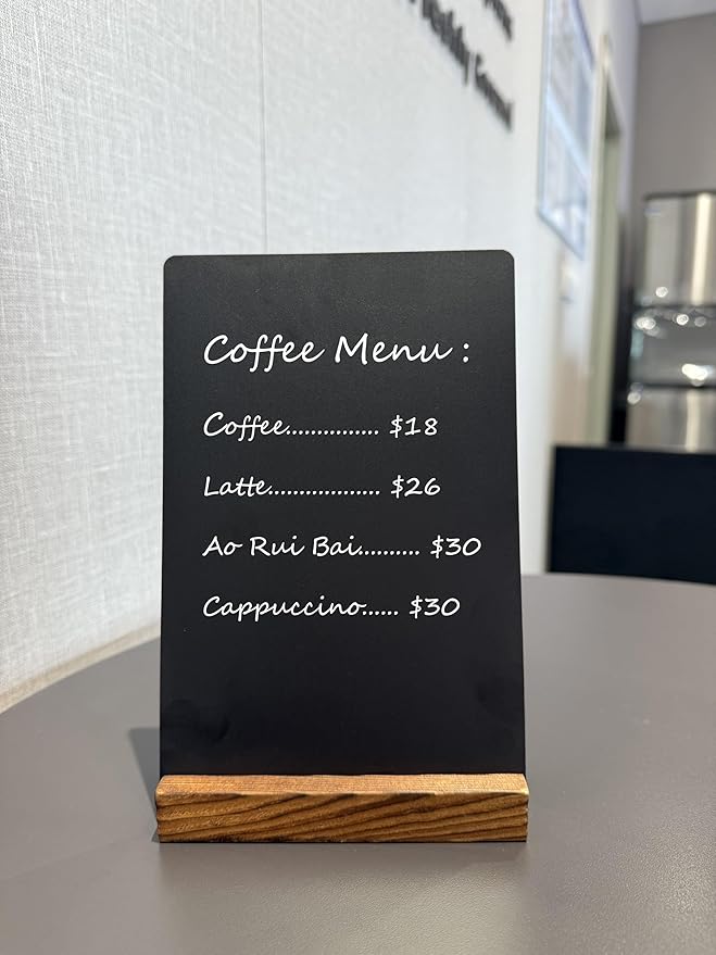 NEWNEWSHOW 8.7x12 Inch Double Sided Chalkboard Signs, Erasable Message Blackboard with Wood Base for Shop Wedding Kitchen Home Party Decoration (2 Pack 8.7x12)