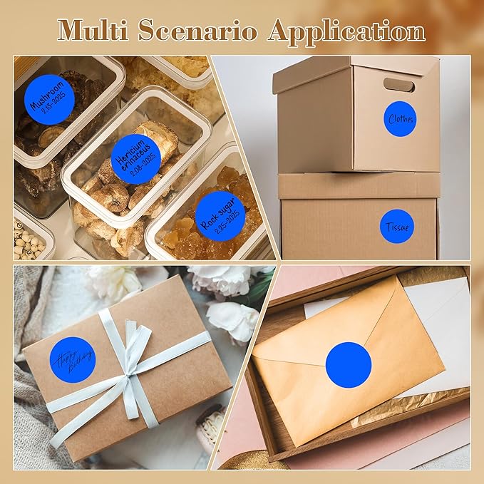 2 Inch Color Coding Round Labels (2000Pcs, 4 Rolls) - Round Colored Dot Stickers for Inventory, Pantry, Warehouse Organization - Blue Circle Dot Labels
