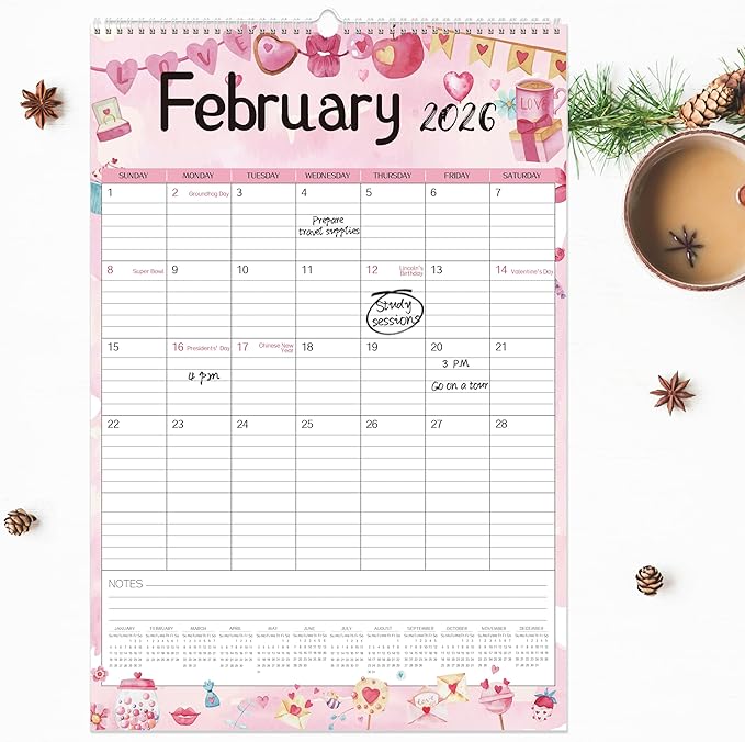 GuassLee Large Wall Calendar 2026-2027,24-Month Vertical Wall Calendar Runs from Jan. 2026 to Dec. 2027, 22"x15" Hanging Monthly Planner with Thick Paper Watercolor Design for Easy Organizing