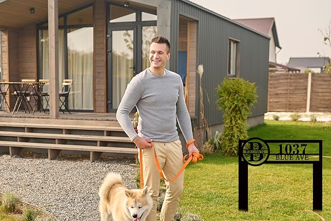 Personalized Metal Adress Sign With Stakes，Home Address Signs for House,Custom Yard Signs for Houses with Stakes,Address Signs house number signs for Yard, House Numbers for Outside