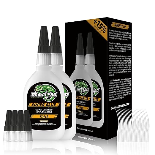 Thick Super CA Glue Kit 4.6 oz, Heavy Duty Clear Superglue Repair Wood Metal Plastic Shoe Ceramic Leather, Strength Instant Cyanoacrylate Adhesive for Woodworking Large Gap Crafts Archery Fletching