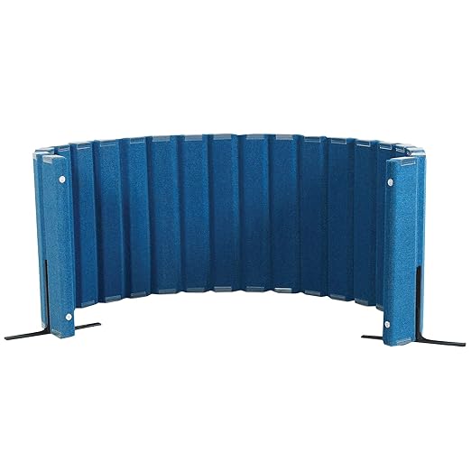 Angeles 30" x 10' Quiet Divider With Sound Dampening Panels, Freestanding Room Divider Wall, Blue