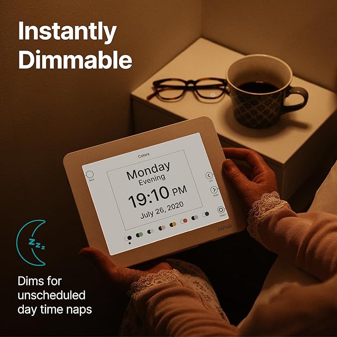 American Lifetime New 2026 Dementia Clock Large Digital Clock for Seniors, Alzeimer Clock Large Display with Custom Alarms, Clock with Day & Date for Elderly, Digital Calendar Premium White Pro