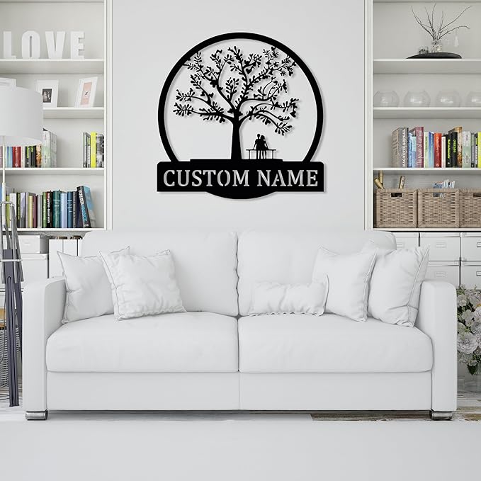 Personalized Valentines Metal Wall Sign, Custom Infinity Heart Love Couple Name Sign, Valentine's Wedding Gifts for Couples, Metal Engagement Sign, Home Decoration, Gift for Anniversary