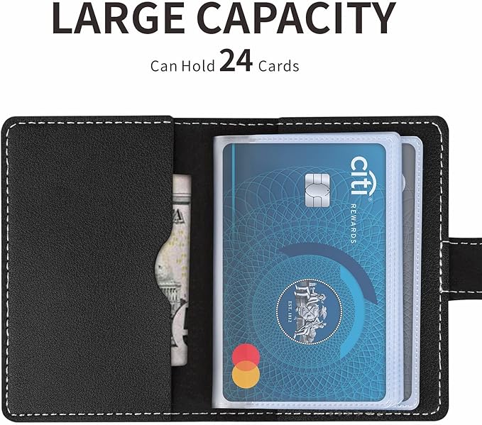 PRIVILLA 2 Pcs Credit Card Holder and business card holder，Sd Card Holder Each Has 26 Card Organizers, 2024 New Credit Card Holders book for Men and Women.
