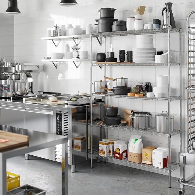 Regal Altair 14" Deep x 48" Wide x 74" Height Wire Shelving Kit | 5-Tier | NSF Commercial Storage Rack Unit