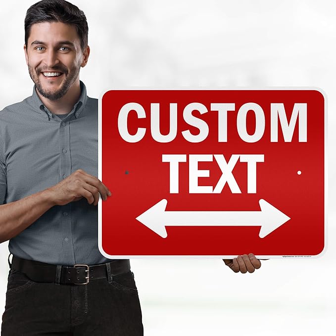 Custom Arrow,Custom Directional Sign, Two way Arrow,18x24 Inches, 3M EGP Reflective, Rust Free .080 Aluminum, Fade Resistant, Made in USA by My Sign Center