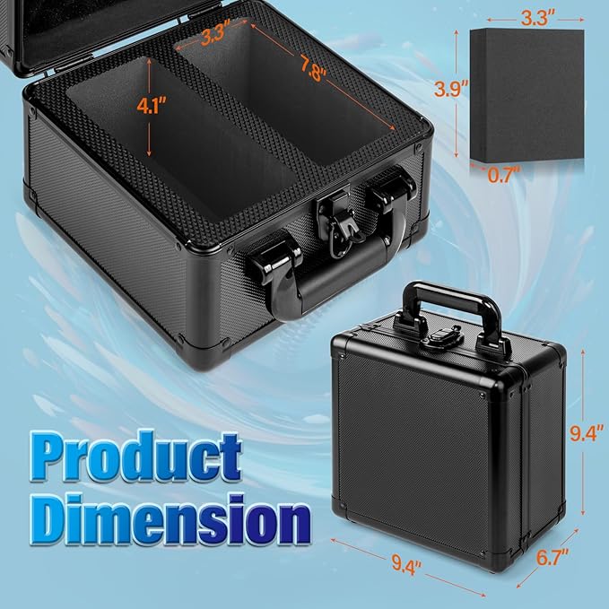 MewVeer Trading Card Storage Box, Graded Card Case, Top Loader Storage Cases with Lock, Hard Card Boxes for Sports Cards hold up to 70 PSA, 250+ Top Loaders