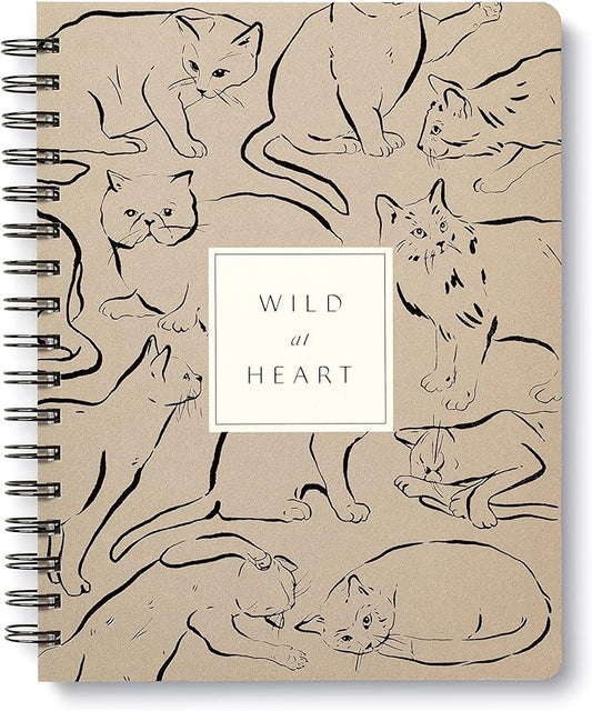 Compendium Spiral Notebook - Wild at Heart — A Designer Spiral Notebook with 192 Lined Pages, College Ruled, 7.0”W x 9.25”H