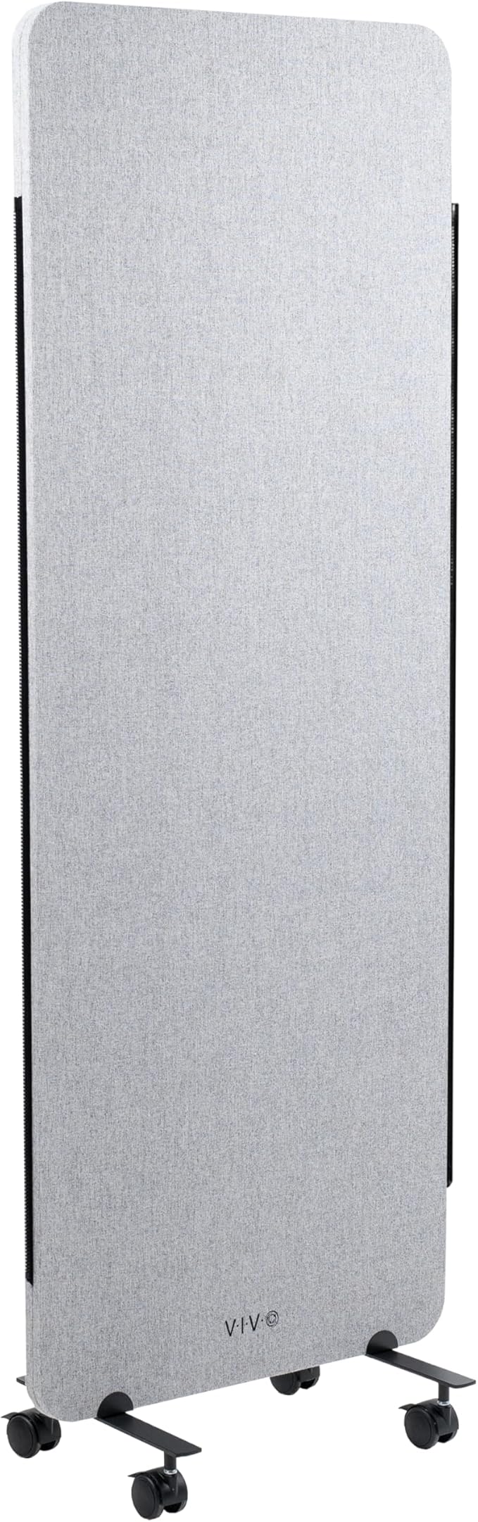 VIVO Freestanding 24 x 66 inch Privacy Panel, Mobile Cubicle Divider, Single 24 inch Wall Partition with 2-Sided Zipper Attachment System, Gray, PP-1-T024G-M