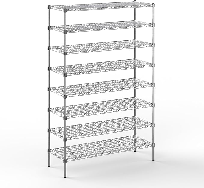 Regal Altair 18" Deep x 48" Wide x 74" Height Wire Shelving Kit | 8-Tier | NSF Commercial Storage Rack Unit