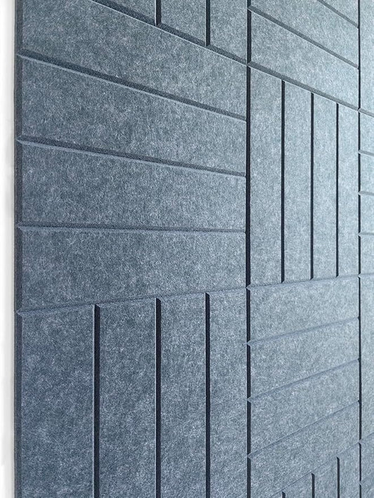 DECORITA Felt Bulletin Board Tiles | Modern Cork Board Alternative | Large Cork Boards for Walls | Aesthetic Felt Wall Panels for Office & Home Decor | Pinboard & Photo Board (12-Pack) | Denim Blue