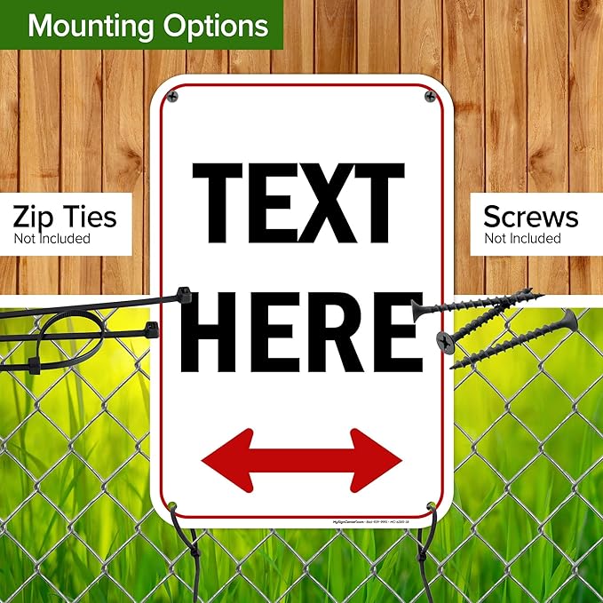 Custom Arrow,Custom Directional Sign, Two Way Arrow,12x18 Inches, 55 mil thick HDPE (high density polyethylene) Made in USA by My Sign Center