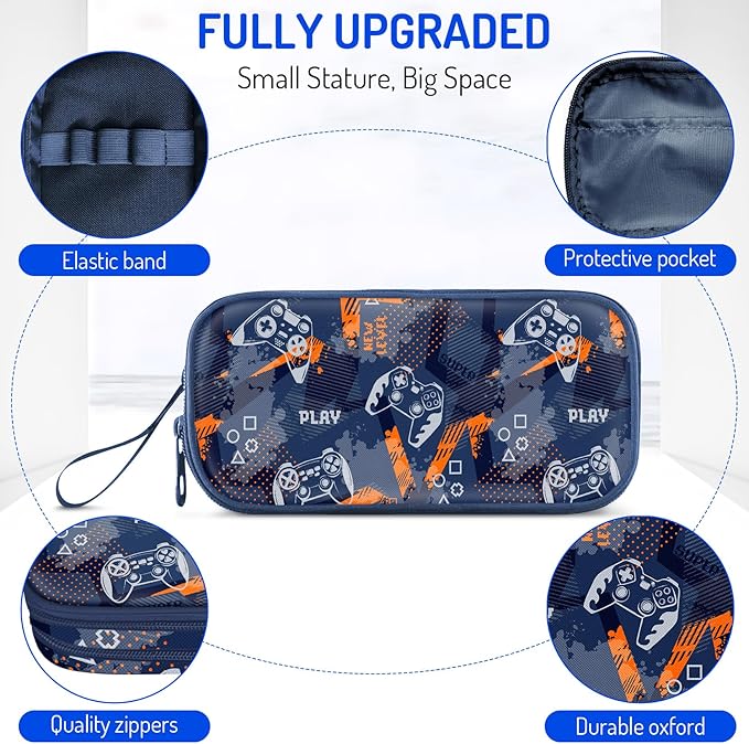 Fitvc Large Pencil Case for Boys,Gamer Boys Pencil Pouch for Kids Teens School,Large Capacity Pen Box Marker Organizer for School