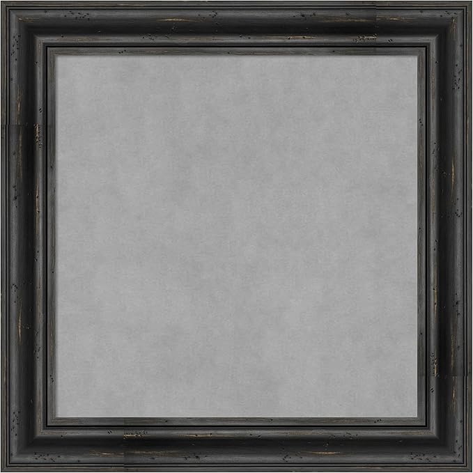 Amanti Art Black Framed Magnetic Board 25x25 Medium Vision Board for use with Magnets, 100% Metal Sheet to Display Items as Office Decor or for Home Organization in mudroom, Kitchen or Kids Room