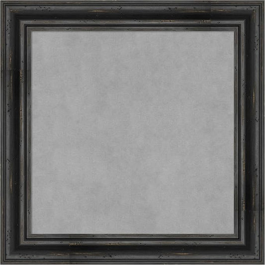 Amanti Art Black Framed Magnetic Board 25x25 Medium Vision Board for use with Magnets, 100% Metal Sheet to Display Items as Office Decor or for Home Organization in mudroom, Kitchen or Kids Room