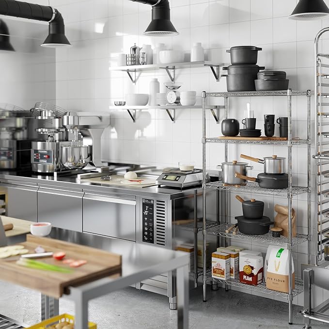 Regal Altair 14" Deep x 30" Wide x 64" Height Wire Shelving Kit | 5-Tier | NSF Commercial Storage Rack Unit