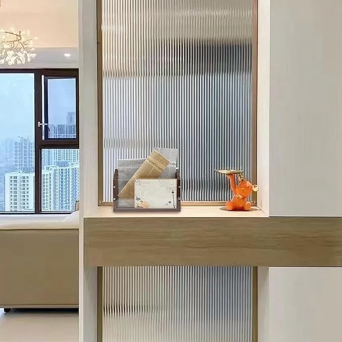 OKAHUOCHUANG Mail Organizer with Clear Acrylic Dividers - 3 Slots Letter Holder for Desk, Mail Sorter Organizer Wall Mounted, Mailbox Hoder Counter for Home Office Family