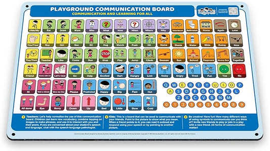Weather-Proof Aluminum School Playground Communication Board for Autism - Outdoor Inclusive Communication Aid, Lightweight & Durable for Autism & Inclusive Play
