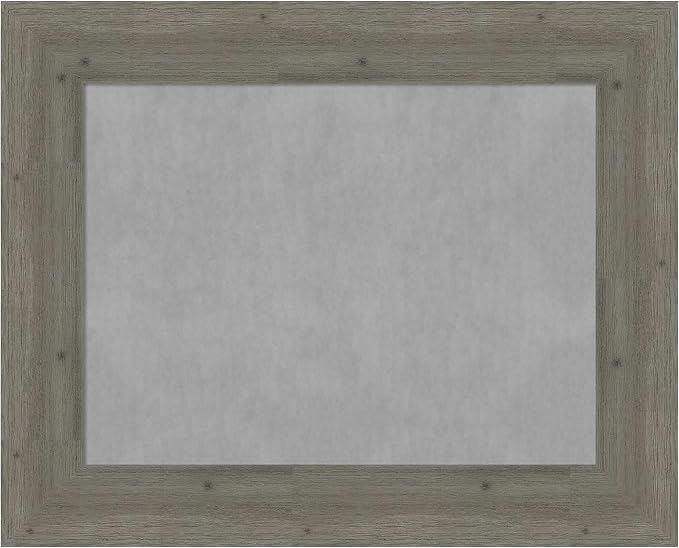 Amanti Art Grey Framed Magnetic Board 25x31 Medium Vision Board for use with Magnets, 100% Metal Sheet to Display Items as Office Decor or for Home Organization in mudroom, Kitchen or Kids Room