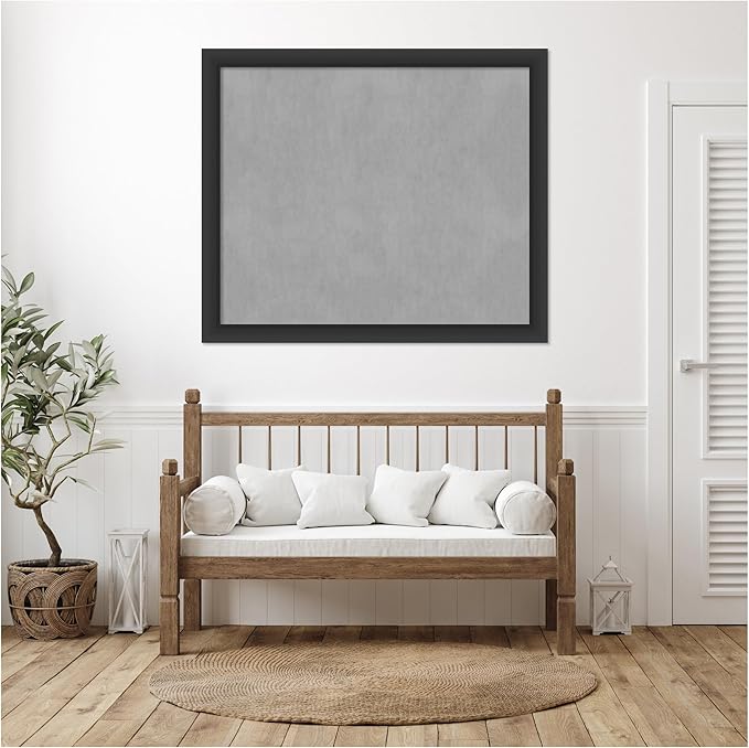 Amanti Art Black Framed Magnetic Board 45x53 Oversize Vision Board for use with Magnets, 100% Metal Sheet to Display Items as Office Decor or for Home Organization in mudroom, Kitchen or Kids Room