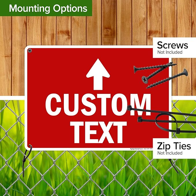 Custom Arrow,Custom Directional Sign, Up Arrow,10x14 Inches, 55 mil thick HDPE (high density polyethylene), Made in USA by My Sign Center