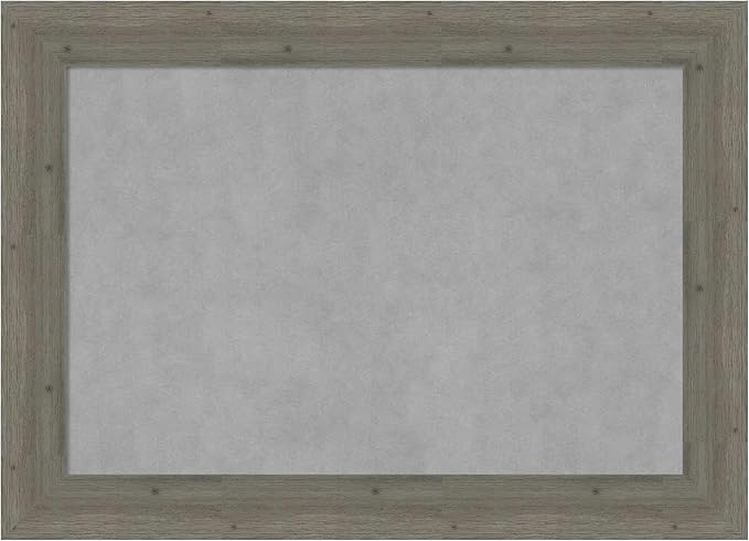 Amanti Art Grey Framed Magnetic Board 31x43 Large Vision Board for use with Magnets, 100% Metal Sheet to Display Items as Office Decor or for Home Organization in mudroom, Kitchen or Kids Room