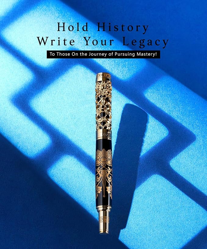 ARTEX Luxury Fountain Pen - Museum Art Collections - Crafting Timeless Beauty - the Best Gift & Office Desk Decor, German SCHMIDT Fine Nib, Solid Metal