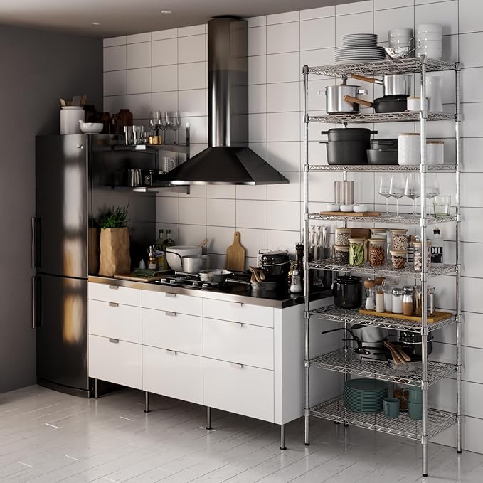 Regal Altair 18" Deep x 30" Wide x 86" Height Wire Shelving Kit | 8-Tier | NSF Commercial Storage Rack Unit