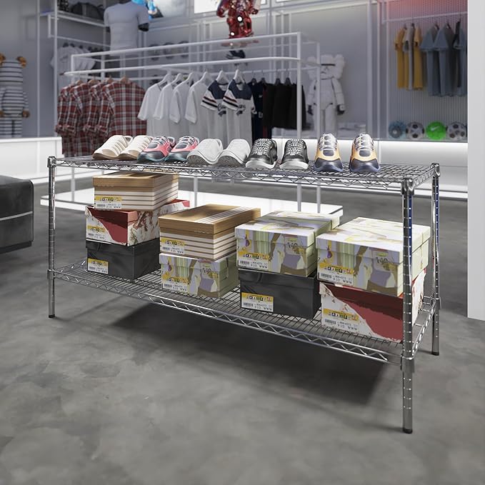 Regal Altair 21" Deep x 60" Wide x 27" Height Wire Shelving Kit | 2-Tier | NSF Commercial Storage Rack Unit