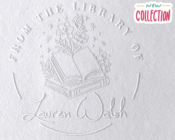 EXLIBRIS Custom Book Embosser - Library Stamp, Monogram Embosser (2")