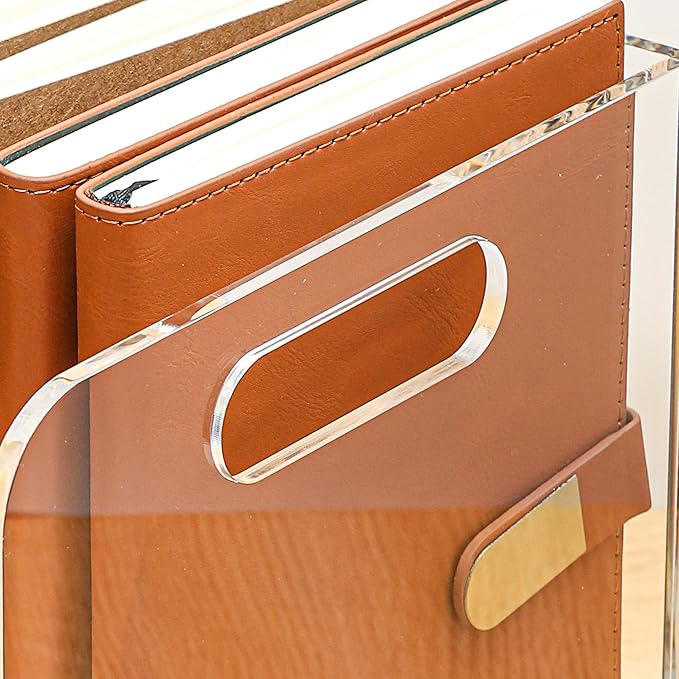 AIDIMOO Acrylic Magazine File Holder, 5 Vertical Compartments Desk Document Sorter Organizer, Clear Folder Rack Binder for Office/Documents/Classroom, for Home, Tablet, Magazines, Books & Accessories
