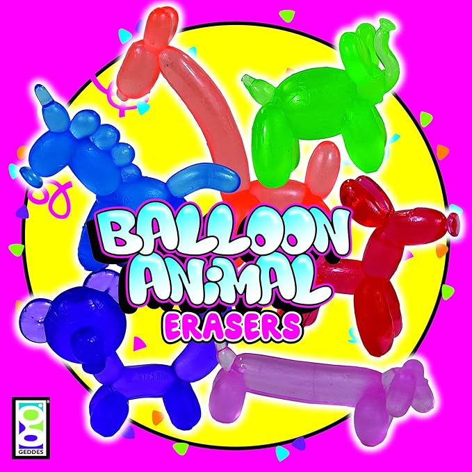 Raymond Geddes Balloon Eraser Animals Tub of 24, (71633)