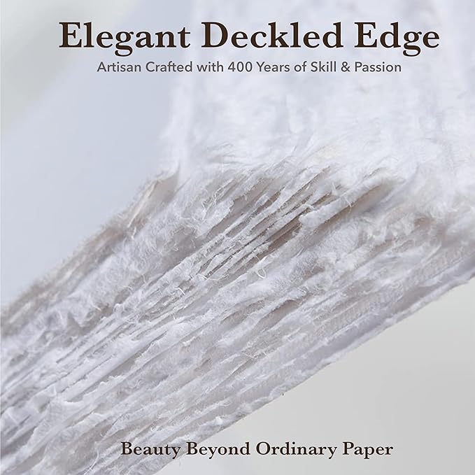 Wanderings Handmade Deckle Edge Tent Cards – Folded to 5" x 7" – 150 GSM - 25-Pack – Textured Cotton Paper – Ideal for Place Cards, Blank Name Cards, Table Settings, Gift Tags, Love Notes