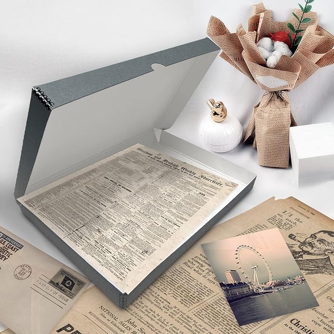 Golden State Art, Archival Folio Storage Box 11x17, Clamshell Design with Metal Edge, Preserve And Store Photos Documents Cards Prints Arts Crafts DIY, Gray