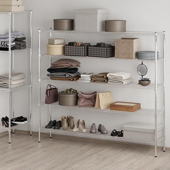 Regal Altair 14" Deep x 72" Wide x 64" Height Wire Shelving Kit | 5-Tier | NSF Commercial Storage Rack Unit