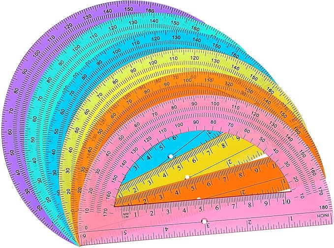 Zonon 500 Pieces Protractors Bulk Plastic 180 Degrees 6 Inch Translucent Protractors for Geometry, Angle Measurement, Students School Supplies