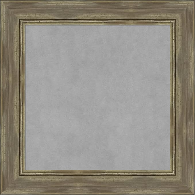 Amanti Art Grey Framed Magnetic Board 26x26 Medium Vision Board for use with Magnets, 100% Metal Sheet to Display Items as Office Decor or for Home Organization in mudroom, Kitchen or Kids Room
