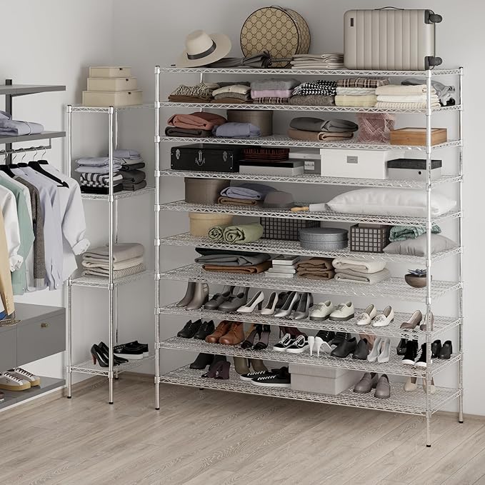 Regal Altair 24" Deep x 72" Wide x 86" Height Wire Shelving Kit | 10-Tier | NSF Commercial Storage Rack Unit